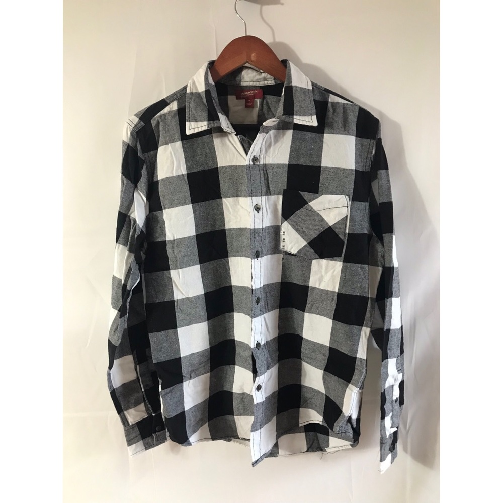 [NWT] Mens flannel white/black size medium